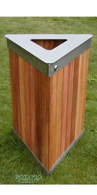 Abfallbehälter, Müllbehälter SLC02 Edelstahl & Holz