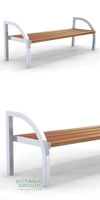 Sitzbank SLC27,  Stahl mit Holz - Freiraummöbel