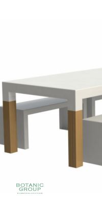 Außenmöbel Tisch SOLID, Gartentisch aus Aluminium und Holz