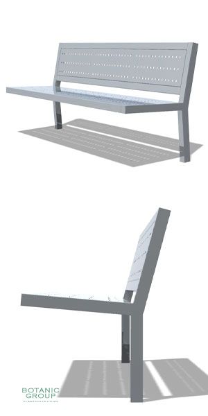Park bench, bench StainSteel 01, stainless steel