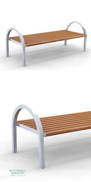 Sitzbank SLC28,  Stahl mit Holz - Freiraummöbel
