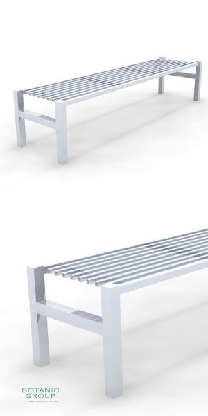 Park Bench SLC43, backless, steel or stainless steel