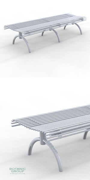 Sitzbank SLC50, Stahl oder Edelstahl, Freiraummöbel