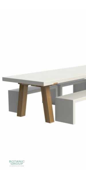 Außenmöbel Tisch SOLID II, Gartentisch aus Aluminium und Holz