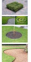 Galvanized steel lawn edge round in 100 mm Height