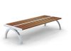 Park bench, bench SLC05, stainless steel with wood