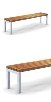 Park bench, bench SLC12, stainless steel with wood