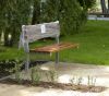 Park bench, bench SLC14, stainless steel with wood