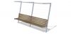 Park bench, bench SLC16, stainless steel with wood