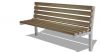 Park bench, bench SLC17, stainless steel with wood