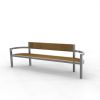 Park bench, bench SLC19, stainless steel with wood