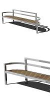 Park bench, bench SLC20, stainless steel with wood