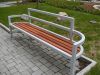 Park bench, bench SLC20, stainless steel with wood