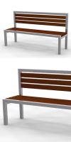 Park bench, bench SLC21, stainless steel with wood
