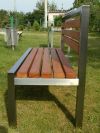 Park bench, bench SLC21, stainless steel with wood