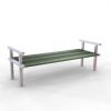 Park bench, bench SLC22, stainless steel with wood