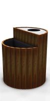 Waste containers with Planter, stainless steel & wood SLC09