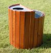Waste containers with Planter, stainless steel & wood SLC09