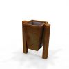 Waste containers, stainless steel & wood Woody 01