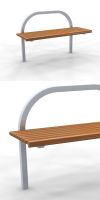 Park bench, bench SLC24, stainless steel with wood