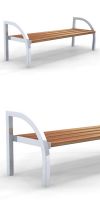 Park bench, bench SLC27, steel with wood