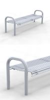 Park Bench SLC48, backless, steel or stainless steel
