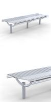 Park Bench SLC49, backless, steel or stainless steel