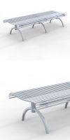 Park Bench SLC50, backless, steel or stainless steel