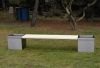 Bench with planter SL01, backless, steel or stainless steel