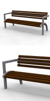 Park bench, bench SLC57, steel with wood