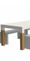 Outside piece of furniture table, garden table of aluminium and wood