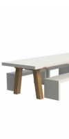 Außenmöbel Tisch SOLID II, Gartentisch aus Aluminium und Holz