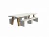 Outside piece of furniture table SOLID II, garden table of aluminium and wood